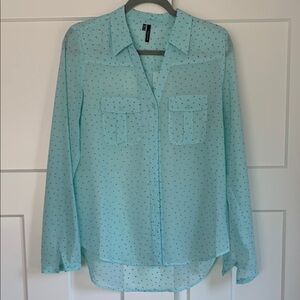 {Maurices} polka dot sheer blouse